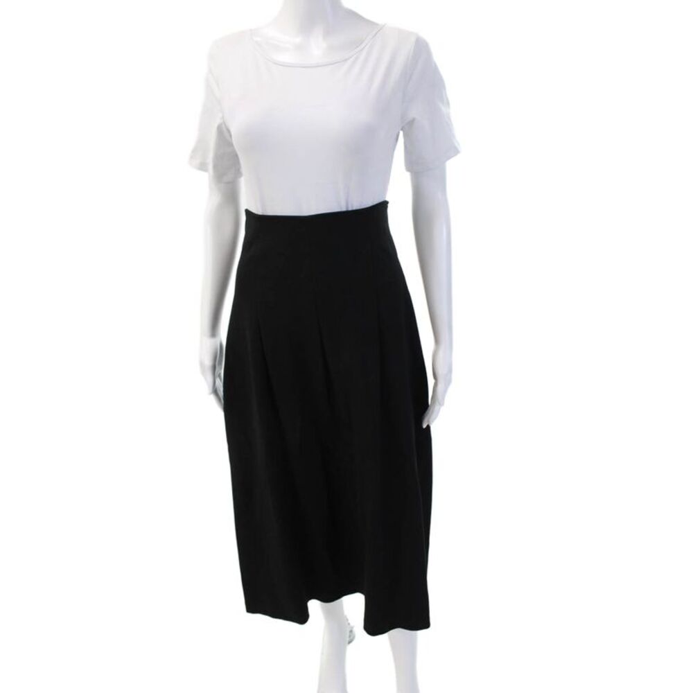 Hubert Gasser Womens A-Line Pleated Black Skirt Viscose Blend Size 42